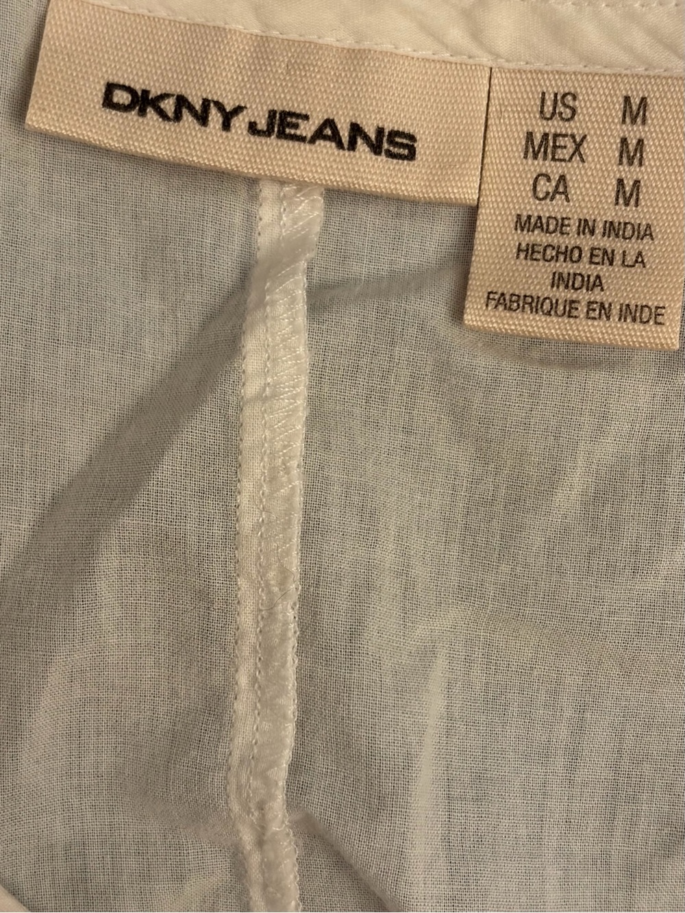 Dkny Cream V-Neck Embroidered Peasant Top - Picture 3 of 4